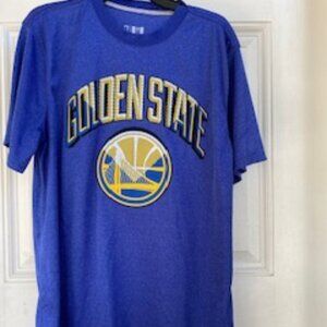 Golden State Warriors NBA T-Shirt Blue & Gold Short Sleeve Pullover Tee NWOT XL